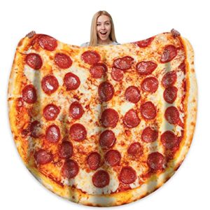 pizza blanket adult kdis size funny realistic food personalized throw blanket novelty gift for everyone 300 gsm soft flannel 60 inches red