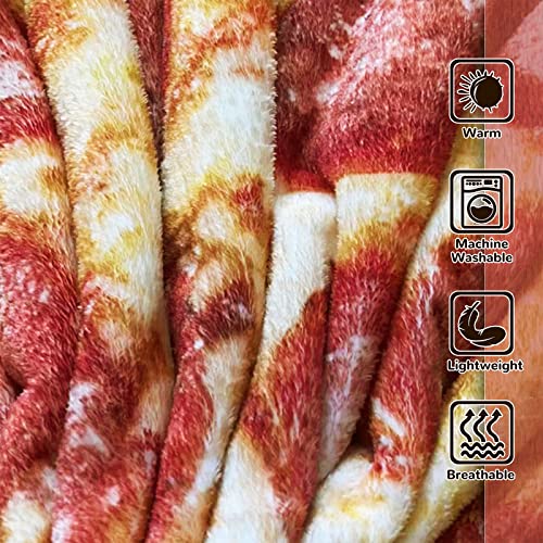 Pizza Blanket Adult Kdis Size Funny Realistic Food Personalized Throw Blanket Novelty Gift for Everyone 300 GSM Soft Flannel 60 inches Red