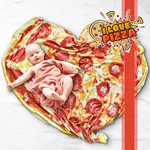 Pizza Blanket Adult Kdis Size Funny Realistic Food Personalized Throw Blanket Novelty Gift for Everyone 300 GSM Soft Flannel 60 inches Red