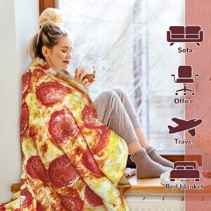 Pizza Blanket Adult Kdis Size Funny Realistic Food Personalized Throw Blanket Novelty Gift for Everyone 300 GSM Soft Flannel 60 inches Red