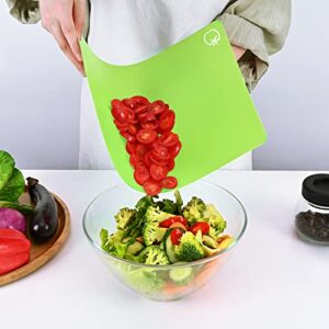 Elyum Cutting Boards, Colored Cutting Mat Flexible Plastic Cutting Board Set Chopping Board with Food Icons, Dishwasher Safe Cutting Boards for Kitchen Meat and Vegetables (Set of 4, 14.6" x 11")