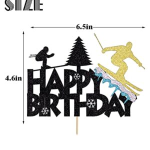 BIABISD Snow ski cake topper Ski lovers birthday theme decoration Ski sports theme birthday party decoration