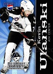 (ci) kevin ulanski hockey card 2007-08 milwaukee admirals pepsi 15 kevin ulanski