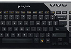 Logitech K360 Wireless USB Desktop Keyboard — Compact Full Keyboard, 3-Year Battery Life (Glossy Black) (Renewed)