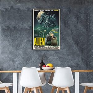 Alien 1971 Vintage Sci-fi Horror Movie Poster Decorative Painting Canvas Wall Art Living Room Posters Bedroom Painting 16x24inch(40x60cm)