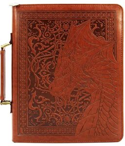 casematix book cover sleeve for 11″ ttrpg rulebooks – protective large book cover for trpg books up to 11″ x 8.5″ x 1″ with built-in bookmark and pen loops compatible with dnd books & more
