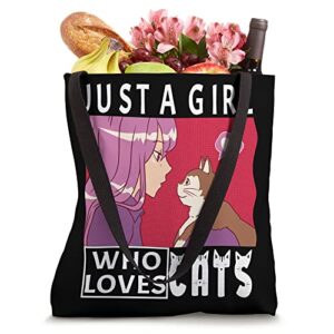 Just A Girl Who Loves Cats Cat Lover Cute Girls Cat Tote Bag