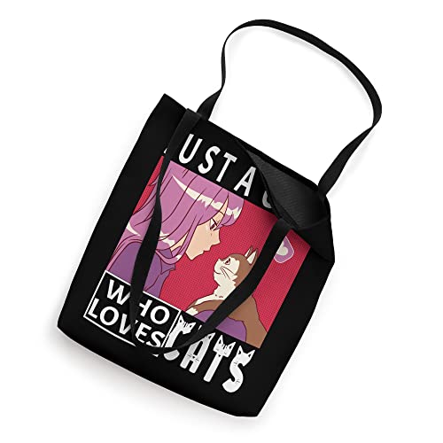 Just A Girl Who Loves Cats Cat Lover Cute Girls Cat Tote Bag