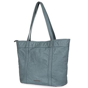 montana west tote shoulder bag for women vegan leather western hobo bags ladies top handle handbags vintage purses with zipper hazy blue mcw-116jean