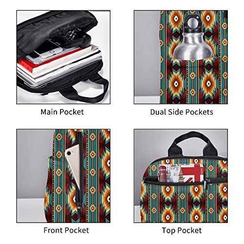 SWEET TANG Backpack Purse for Women Compatible with Ethnic Navajo Native American Southwestern Rucksack Anti-theft Handbag Travel Bag