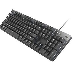 Logitech K845 Mechanical Illuminated Keyboard, Strong Adjustable Tilt Legs, Full Size, Aluminum Top Case, 104 Keys, USB Corded, Windows (TTC Brown Switches)