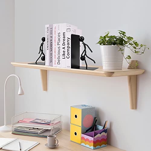 Decorative Bookends for Shelves Metal Book Ends- Elegant Book Holder - Durable, Non Skid Heavy Duty Bookends Decorative Unique Book Stoppers for Books, Magazines & More