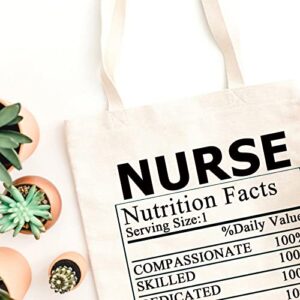 WCGXKO Nurse Nutrition Facts Nurse Life Tote Bag Gift For Nursing Student RN LPN CNA BSN CMA LVN (NURSE tote)