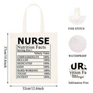 WCGXKO Nurse Nutrition Facts Nurse Life Tote Bag Gift For Nursing Student RN LPN CNA BSN CMA LVN (NURSE tote)