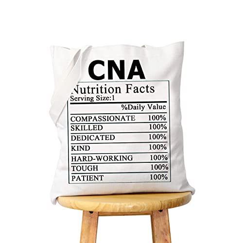 WCGXKO CNA Gift Certified Nursing Assistant Gift CNA Nutrition Facts Nurse Tote Bag Medical School Graduation Gift (CNA tote)