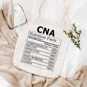 WCGXKO CNA Gift Certified Nursing Assistant Gift CNA Nutrition Facts Nurse Tote Bag Medical School Graduation Gift (CNA tote)