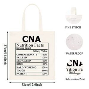 WCGXKO CNA Gift Certified Nursing Assistant Gift CNA Nutrition Facts Nurse Tote Bag Medical School Graduation Gift (CNA tote)