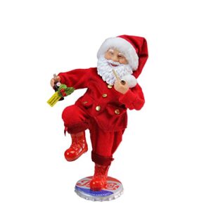 northlight santa claus standing on vintage style pepsi cola bottle cap christmas figure, 12″, red