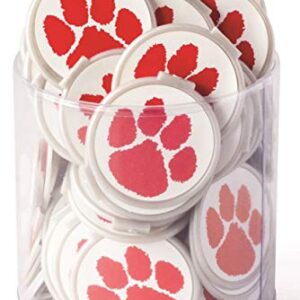 Mascot PAW Print School Spirit Bulk Bookmarks for Kids - RED Clip Over The Page 75 Pack - Bulk Bookmarks for Girls Boys. Perfect Student Incentives Prizes Classroom Rewards & Reading Awards!