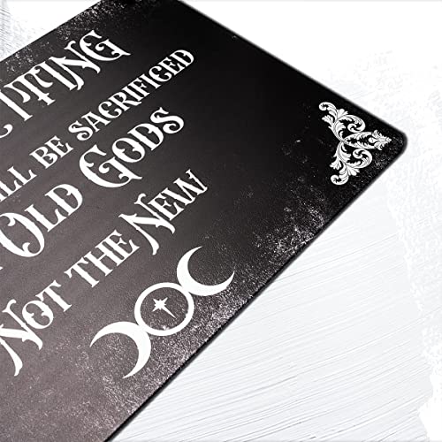 IRISIVITA Metal No Soliciting Sign for House Funny, No Soliciting Violators Will Be Sacrificed to The Old Gods Not The New, Gothic Decor for Bedroom, Goth Room Decor, Halloween Decorations