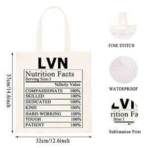 WCGXKO LVN Gift Licensed Vocational Nurse Gift LVN Nutrition Facts Nurse Tote Bag Medical School Graduation Gift (LVN tote)