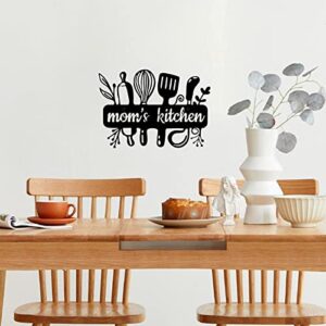 SwallowLiving Metal Black Mom Kitchen Sign Decor Mother Day Gift Hanging Word Art Decoration Kitchen Wall Decor 13”x9.1”