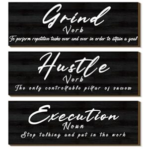 office wall decor inspirational rustic wall decor office wall art black decor motivational wall plaques positive sayings wooden wall hangings for work men home bedroom workplace office decorations