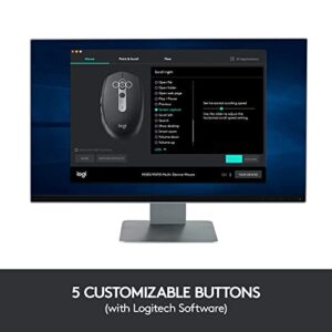Logitech M585 Multi-Device Wireless Mouse – Control and Move Text/Images/Files Between 2 Windows and Apple Mac Computers and Laptops with Bluetooth or USB, 2 Year Battery Life, Graphite