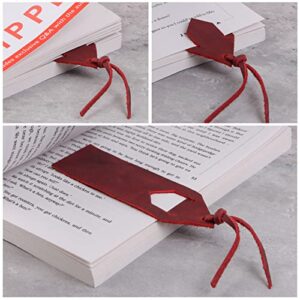 5 Pieces Leather Bookmark, Classic Handmade Leather Page Markers Personalized Leather Bookmarks for Book Reading Bookworm Book Lovers Readers Writers Accessories