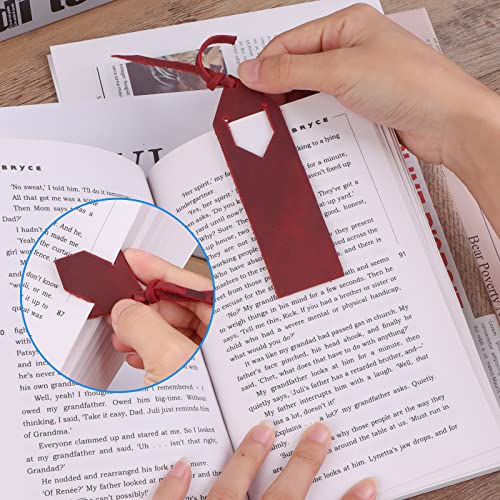 5 Pieces Leather Bookmark, Classic Handmade Leather Page Markers Personalized Leather Bookmarks for Book Reading Bookworm Book Lovers Readers Writers Accessories