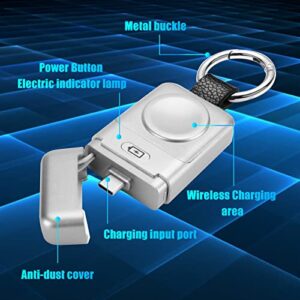 Portable Wireless Charger for Apple Watch,HUOTO【Upgraded Version】 iWatch Charger 1400mAh Smart Keychain Power Bank,Portable Magnetic iWatch Charger for Apple Watch Series 8/UItra/7/6/SE/5/4/3/2/1