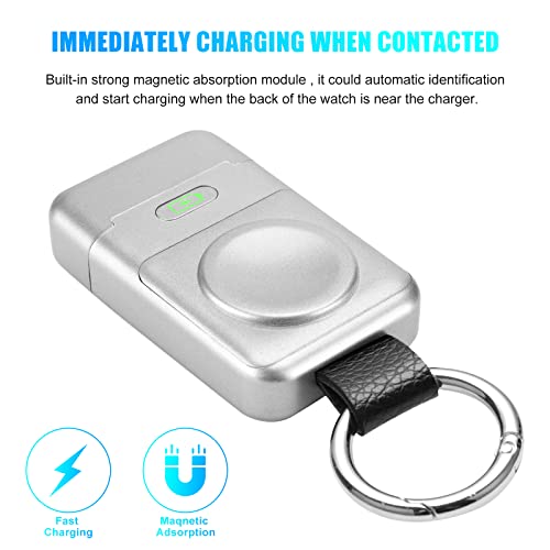 Portable Wireless Charger for Apple Watch,HUOTO【Upgraded Version】 iWatch Charger 1400mAh Smart Keychain Power Bank,Portable Magnetic iWatch Charger for Apple Watch Series 8/UItra/7/6/SE/5/4/3/2/1