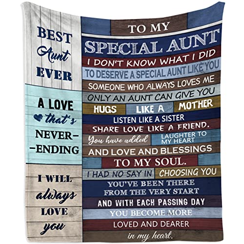 Mubpean Aunt Gifts Blanket 60"x50", Aunt Gifts from Niece, Gifts for Aunt, Best Aunt Ever Gifts, Gifts for Aunts from Niece, Aunt Gifts from Nephew, Aunt Birthday Gift, Auntie Gifts from Niece/Nephew