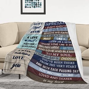 Mubpean Aunt Gifts Blanket 60"x50", Aunt Gifts from Niece, Gifts for Aunt, Best Aunt Ever Gifts, Gifts for Aunts from Niece, Aunt Gifts from Nephew, Aunt Birthday Gift, Auntie Gifts from Niece/Nephew