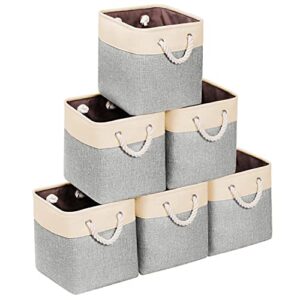 syeeiex 6 pack 10.5 storage cubes, 10.5” x 10.5” x 11” cube storage bins with rope handles, storage bin cubes for clothes storage, home, nursery home,