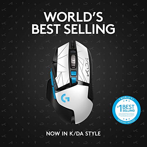 Logitech G502 Hero K/DA High Performance Gaming Mouse - Hero 25K Sensor, 16.8 Million Color LIGHTSYNC RGB, 11 Programmable Buttons, On-Board Memory - Official League of Legends KDA Gaming Gear