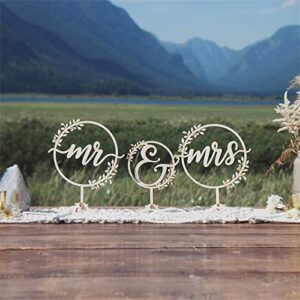 mr and mrs wedding sign for rustic just married party table decoration – wooden