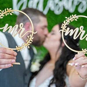 Mr and Mrs Wedding Sign for Rustic Just Married Party Table Decoration - Wooden