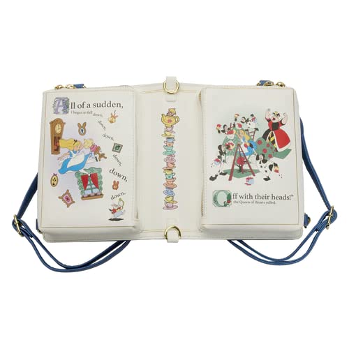 Loungefly Disney Alice in Wonderland Classic Book Convertible Womens Double Strap Shoulder Bag Purse