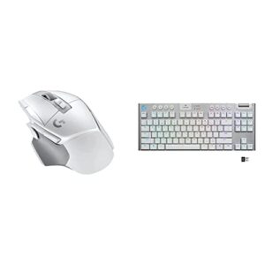 logitech g502 x lightspeed wireless mouse – white + logitech g915 tkl tenkeyless lightspeed rgb mechanical gaming keyboard – white tactile