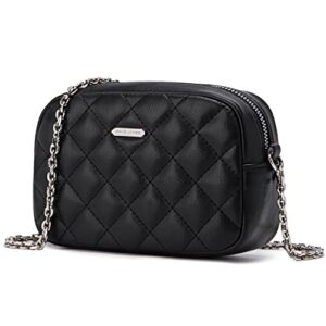 davidjones small black crossbody bags for women,faux leather lightweight cellphone bags wallet clutch purse and handbags with chain strap