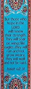 Christian Bookmark, They Will Soar On Wings Like an Eagle, Woven Mini Carpet Bookmark