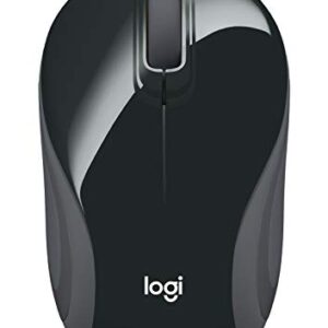 Logitech Wireless Mini Mouse M187 Ultra Portable, 2.4 GHz with USB Receiver, 1000 DPI Optical Tracking, 3-Buttons, PC / Mac / Laptop - Black