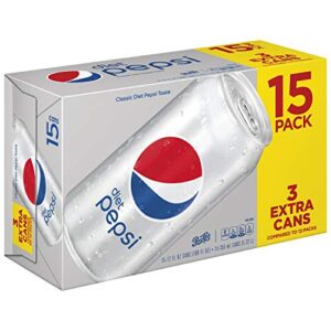 diet pepsi, 12oz cans (15 pack)