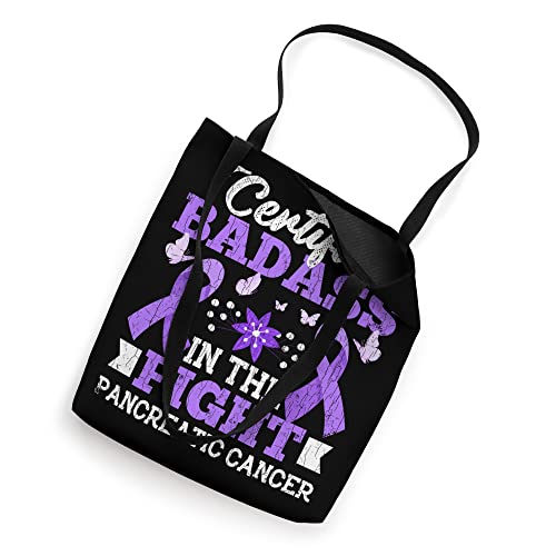 Fight Against Pancreatic Cancer Awareness Purple Graphic Tote Bag