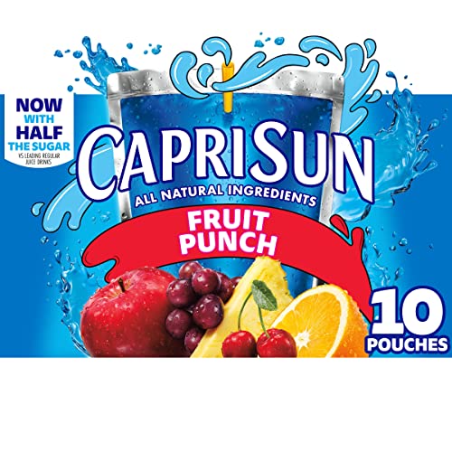 Capri Sun Fruit Punch Flavored Juice Drink, 6 Fl Oz Pouches, 10 Pack