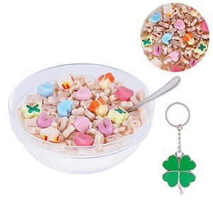 lucky french vanilla charms cereal bowl with metal spoon marshmallow and stars scented candle gift