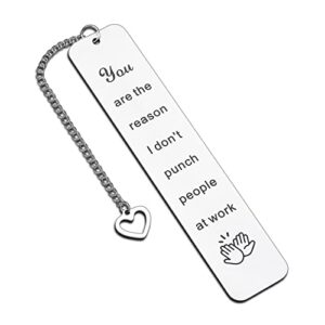 funny coworker gift for colleague friend women men work bestie employee appreciation bookmark for female book lovers leaving christmas farewell valentine stocking stuffer birthday retirement promotion