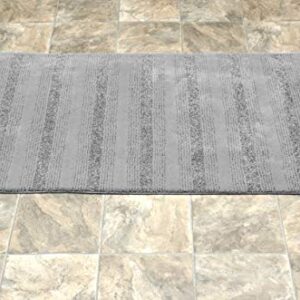 Garland Rug Essence Nylon Washable Bathroom Rug, 30-Inch by 50-Inch, Platinum Gray