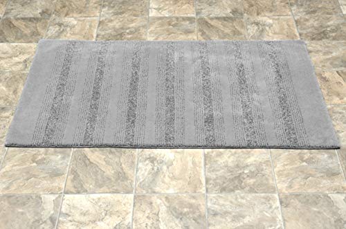 Garland Rug Essence Nylon Washable Bathroom Rug, 30-Inch by 50-Inch, Platinum Gray